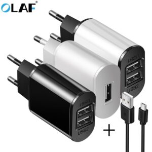 2 USB Charger 5V 2A EU Plug Adapter Wall Mobile Phone Charger Portable Charge Micro