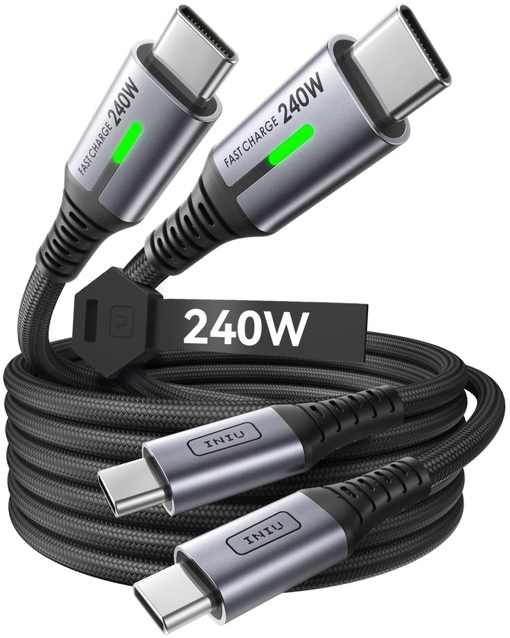 Type C Cable Fast Charge, Braided USBC Phone Charger Data Cord for iPhone 17 & 16